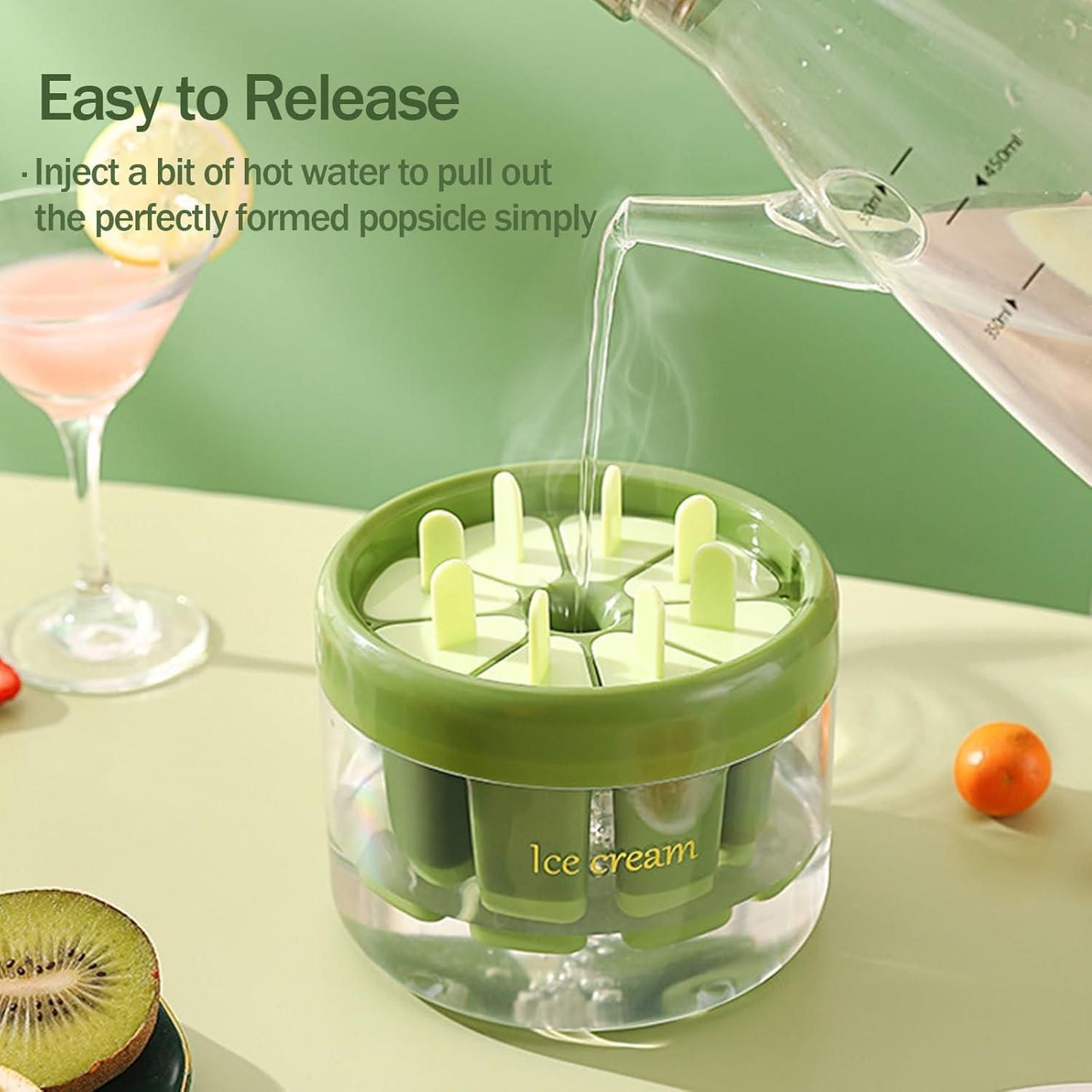 Reusable DIY Ice Pop Moulds – 8-Piece BPA-Free Popsicle Maker Set with Sticks & Drip Trays