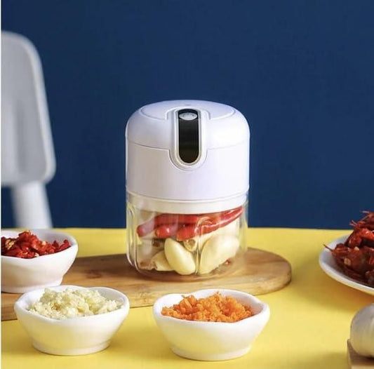 Mini Electric Garlic & Meat Chopper – Portable Food Processor with USB, Mini Blender for Onion
